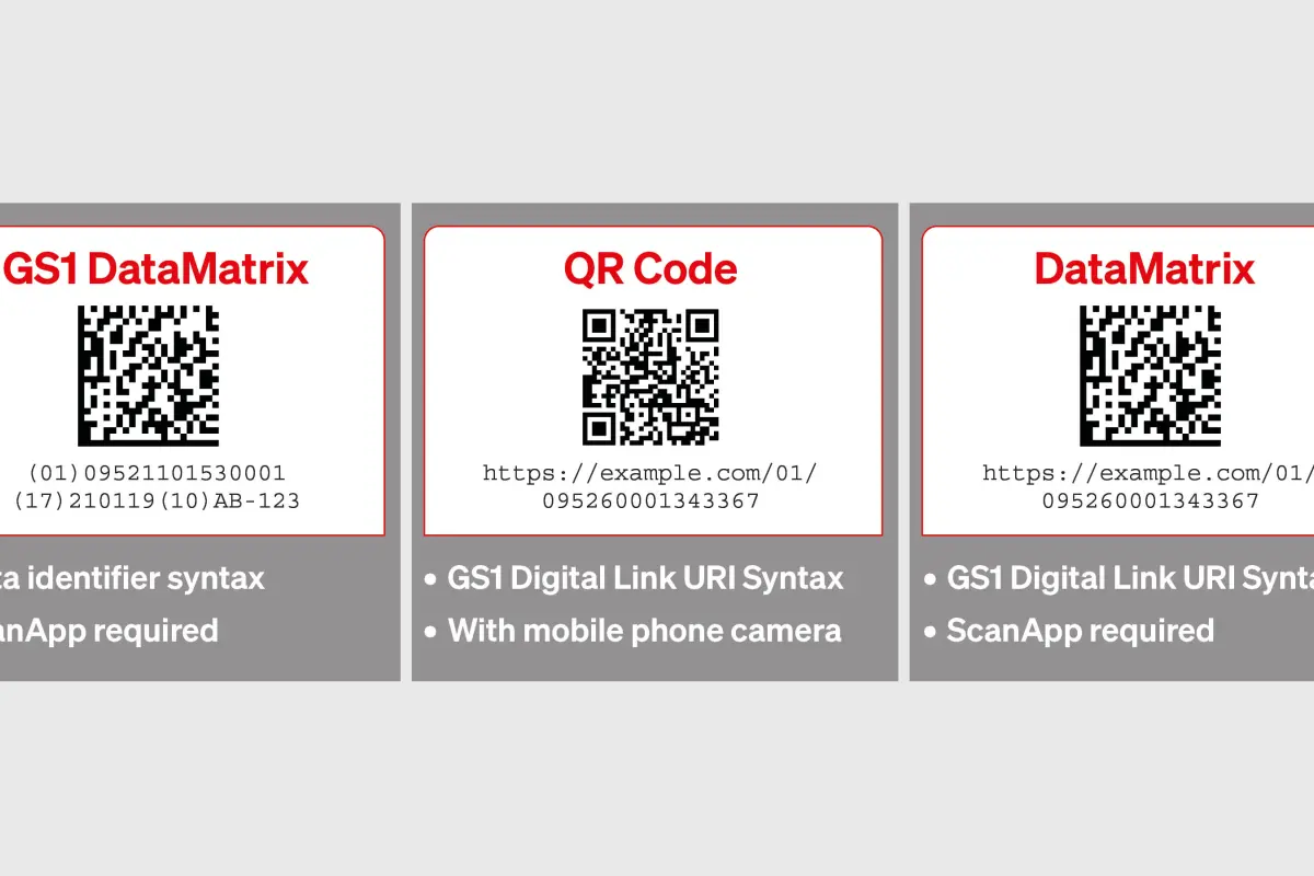 Grafik 2D Code Varianten englisch